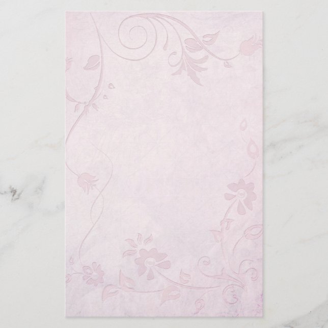 Elegante Soft Pink Vintage Hochzeit Briefpapier (Vorderseite)