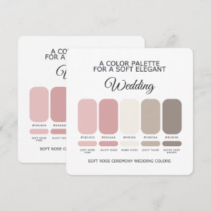 Elegante Soft-Rosa-Hochzeitsfarbpalette Karte