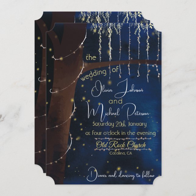 Elégante Soirée Mariage Invitations (Devant / Derrière)