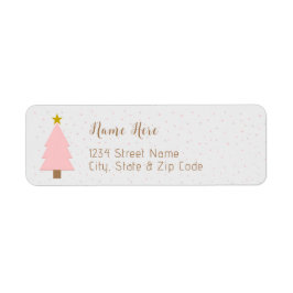 Elegante Solo Rosa Weihnachtsbaum und Goldener Ste