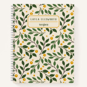 Elegante Sommer-Grünanlage Personalisiertes Rezept Notizbuch