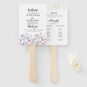 Elegante Sommer-Wiese-Wildblumen Hochzeit Hand Fan Fächer