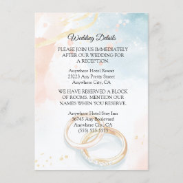 Elegante Sommergoldenringe Hochzeit Begleitkarte