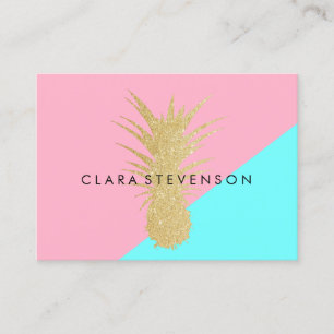 elegante SommergoldGlitterananas-Rosaminze Visitenkarte
