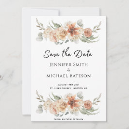 elegante sommerlich pfirsichfarbene Blume außerhal Save The Date