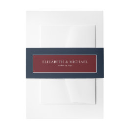 Elegante Sonnenblume Burgundy Navy Blue Wedding Einladungsbanderole