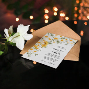 Elegante Sonnenblume Daisy Wedding Einladung