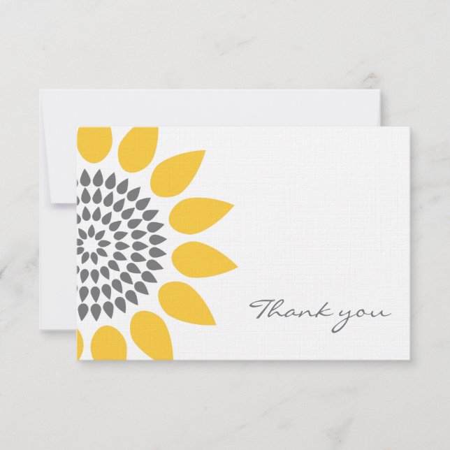 Elegante Sonnenblume danken Ihnen Dankeskarte (Vorderseite)