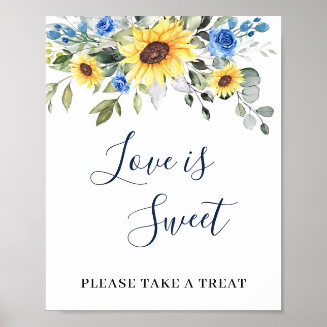 Elegante Sonnenblume Eukalyptus Liebe ist süße Hoc Poster (Vorne)