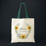 Elegante Sonnenblume Eukalyptus Rustic Bridesmaid Tragetasche<br><div class="desc">Elegante Sonnenblume Eukalyptus Rustikale Bridesmaid Tote Bag. Geben Sie Ihrem Brautparty eine Tasche, die es Ihnen ermöglicht, sich rundum zu fühlen! Diese Tasche sind so angepasst, dass sie alles sagen, was man möchte. Für weitere Anpassungen klicken Sie bitte auf den Link "Weitere Anpassung" und verwenden Sie unser Design-Tool, um diese...</div>