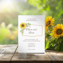 Elegante Sonnenblume Moderne Blumen Hochzeit Einla