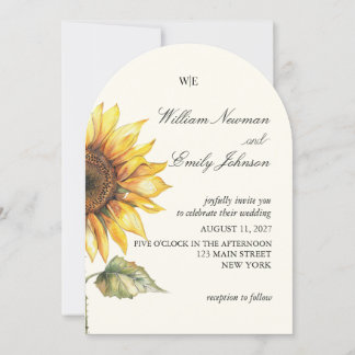 Elegante Sonnenblume Rustikale Hochzeitseinladung Einladung