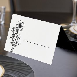 Elegante Sonnenblume Schwarz-weiße Blumenhochzeit