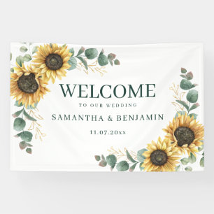 Elegante Sonnenblumen-Aquarell-Hochzeit individuel Banner