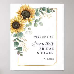Elegante Sonnenblumen-Blumen-Hochzeitsdusche Willk Poster