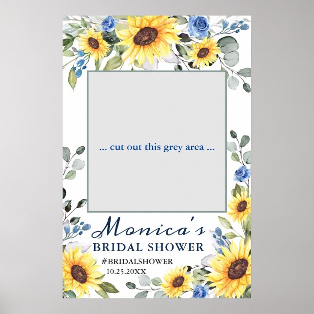 Elegante Sonnenblumen Boho Brautparty Foto Prop Poster (Vorne)