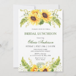 Elegante Sonnenblumen Eucalyptus BRIDAL LUNCHEON Einladung