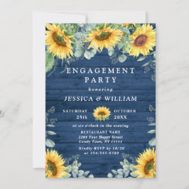 Elegante Sonnenblumen Eukalyptus ENGAGEMENT PARTY Einladung