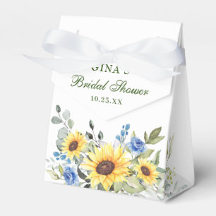 Elegante Sonnenblumen Eukalyptus Florale Brautpart Geschenkschachtel
