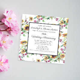 Elegante Sonnenblumen Florals Hochzeitstag Einladung