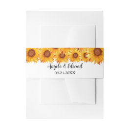 Elegante Sonnenblumen Florals Wedding Einladungsbanderole