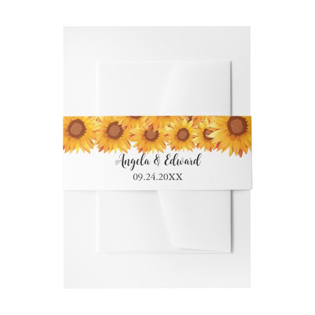 Elegante Sonnenblumen Florals Wedding Einladungsbanderole (Vorderseite Beispiel)