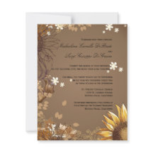 Elegante Sonnenblumen Formale Hochzeitseinladung
