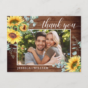 Elegante Sonnenblumen Hochzeit Blumenflora Vielen  Postkarte