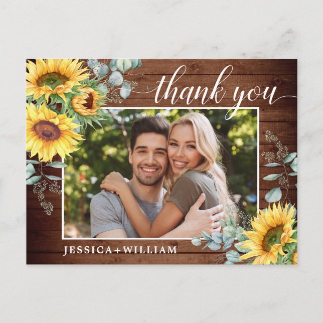 Elegante Sonnenblumen Hochzeit Blumenflora Vielen  Postkarte (Vorderseite)