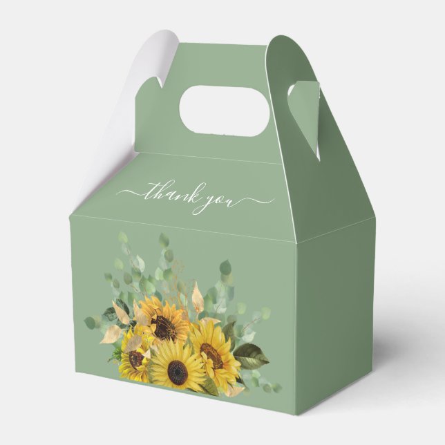 Elegante Sonnenblumen Hochzeit Geschenkschachtel (Vorderseite)