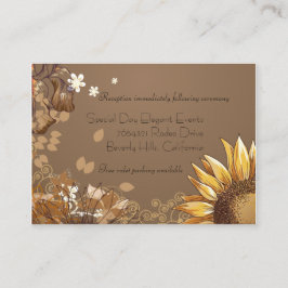 Elegante Sonnenblumen Hochzeitsempfangskarte Begleitkarte