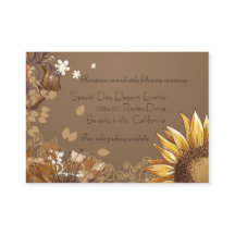 Elegante Sonnenblumen Hochzeitsempfangskarte
