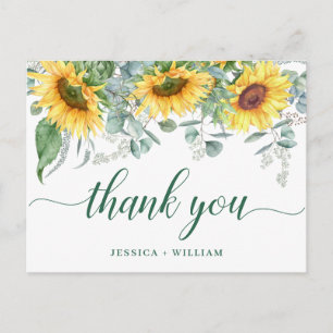 Elegante Sonnenblumen Rustikale Hochzeit Vielen Da Postkarte