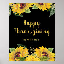 Elegante Sonnenblumen und Blätter Thanksgiving-Par