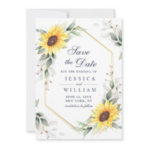 Elegante Sonnenblumen Watercolor Grüne Hochzeit