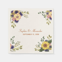 Elegante Sonnenblumen Wedding Napkins Serviette