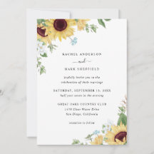 Elegante Sonnenblumen Wildblume Grüne Hochzeit