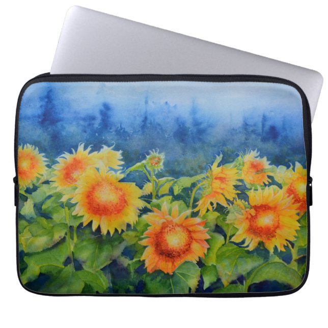Elegante Sonnenblumenfilme Laptopschutzhülle (Vorderseite)