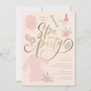 Élégante Spa Party/douche/Bachelorette Invitation