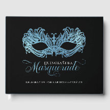 Elegante Sparkling Blue Masquerade Quinceanera