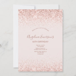 Elegante Sparkling Blush Geburtstag Einladung