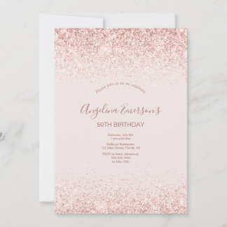 Elegante Sparkling Blush Geburtstag Einladung