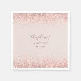Elegante Sparkling Blush Geburtstag Serviette
