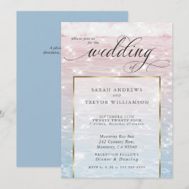 Elegante Sparkling Ocean Beach Wedding Einladung