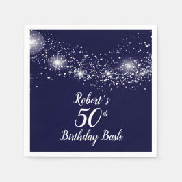 Elegante Sparkling Stars auf dem Blue Serviette