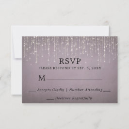 Elegante Sparkling String Lights Dusty Rose Mauve RSVP Karte