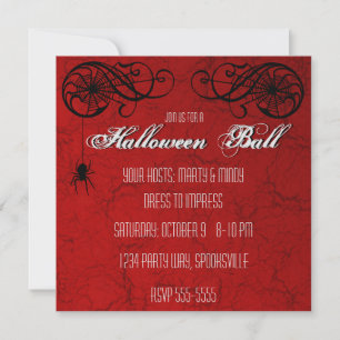 Elegante Spiderweb Halloween Ball Party Einladung