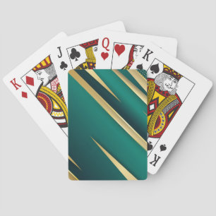 Elegante Spielkarten - Grün und Gold