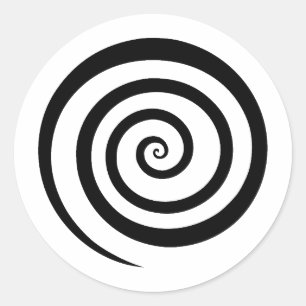 Elegante Spirale Silhouette in BW Runder Aufkleber