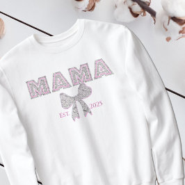 Elegante Spitze "MAMA" mit Bow-MAMA Sweatshirt